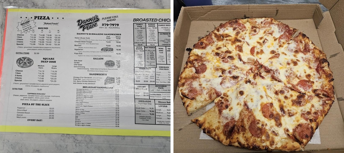 Danny's Place Menu